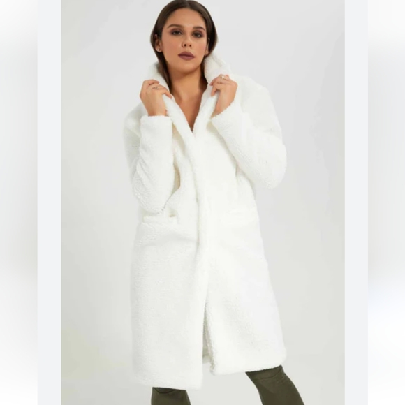 Jackets & Blazers - White furry jacket